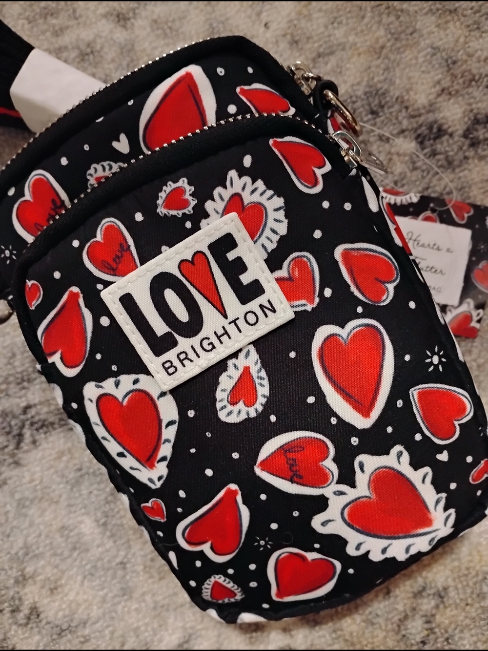 Brighton Crossbody Red Hearts A Flutter - Picture 2 of 5